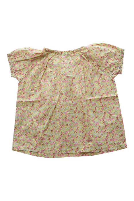A Yellow Short Sleeve Tops from Petit Bateau in size 6T for girl. (Back View)