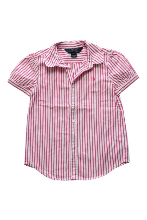 A Pink Short Sleeve Shirts from Polo Ralph Lauren in size 6T for girl. (Front View)