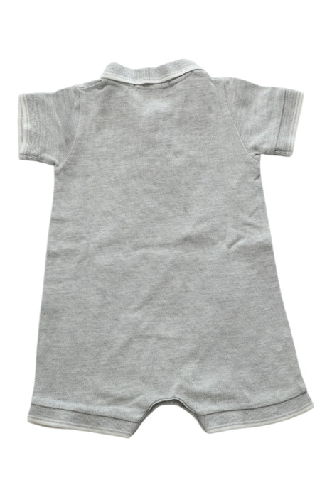 A Grey Short Sleeve Rompers from Petit Bateau in size 6-12M for boy. (Back View)