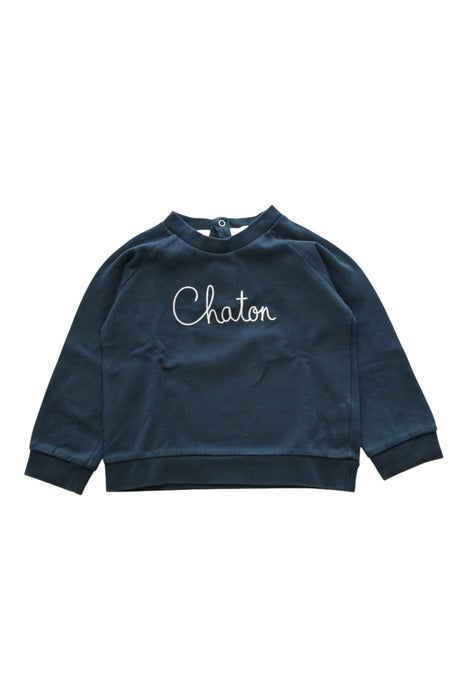 A Navy Crewneck Sweatshirts from Emoi Emoi in size 4T for boy. (Front View)