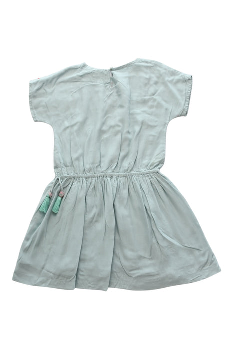 A Green Short Sleeve Dresses from Bonheur du Jour in size 4T for girl. (Back View)