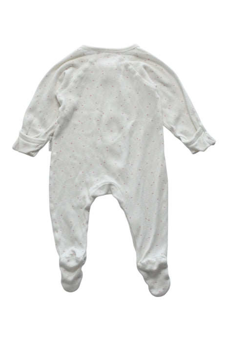 A White Onesies from Purebaby in size 0-3M for neutral. (Back View)