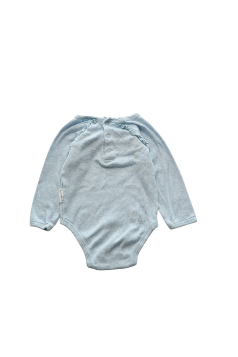 A Blue Long Sleeve Bodysuits from Purebaby in size 3-6M for girl. (Back View)