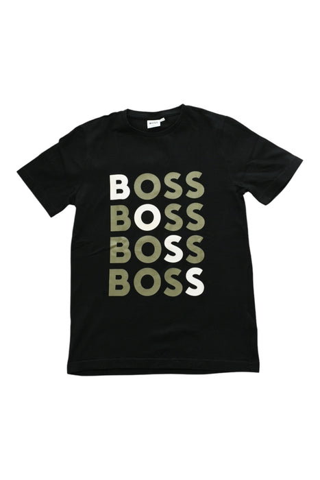 A Black Short Sleeve T Shirts from Boss in size 12Y for boy. (Front View)