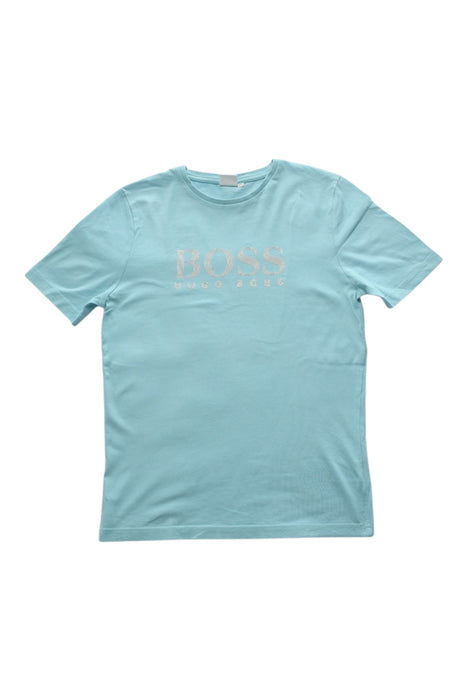 A Blue Short Sleeve T Shirts from Boss in size 12Y for boy. (Front View)