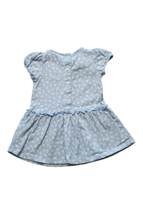 A Blue Short Sleeve Dresses from The Little White Company in size 3-6M for girl. (Back View)