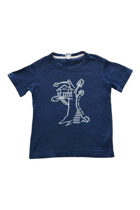 A Blue Short Sleeve T Shirts from Petit Bateau in size 6T for boy. (Front View)