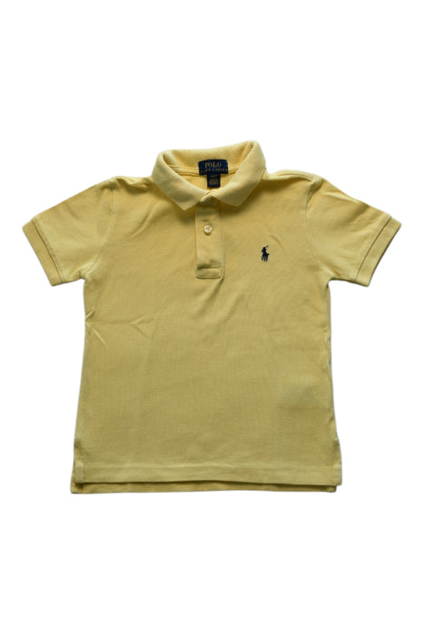 A Yellow Short Sleeve Polos from Polo Ralph Lauren in size 4T for boy. (Front View)