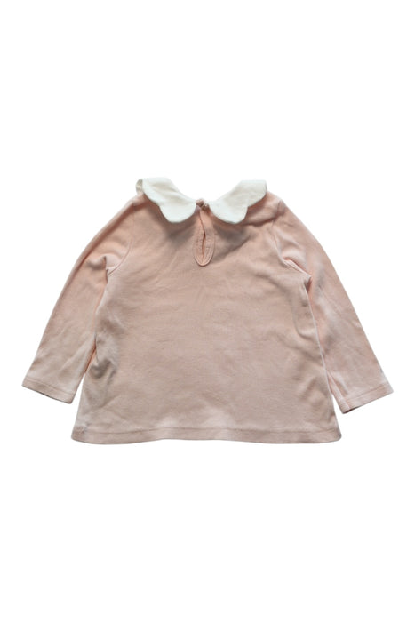 A Pink Long Sleeve Tops from Petit Bateau in size 6-12M for girl. (Back View)