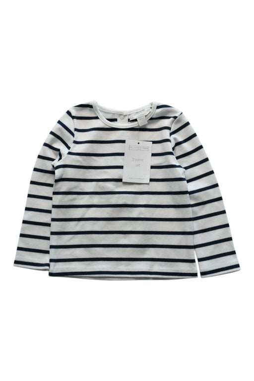 A White Long Sleeve T Shirts from The Little White Company in size 6-12M for girl. (Front View)