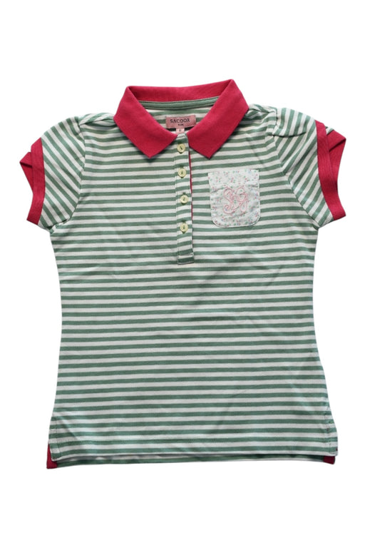 A Multicolour Short Sleeve Polos from Sacoor in size 6T for girl. (Front View)