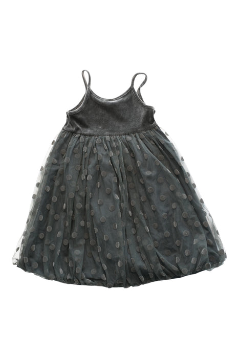 A Grey Sleeveless Dresses from Petit Bateau in size 5T for girl. (Front View)