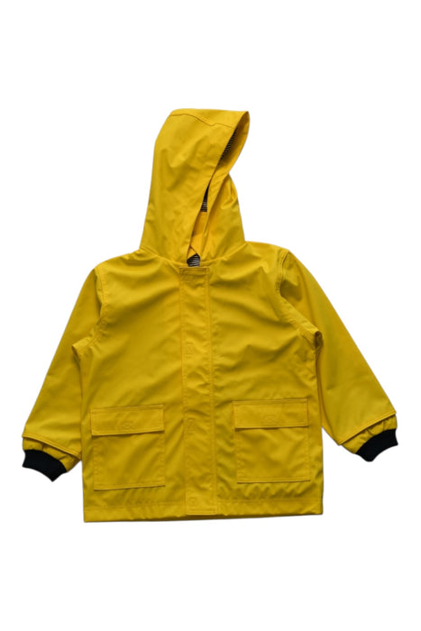 A Yellow Rain Jackets from Petit Bateau in size 4T for girl. (Front View)