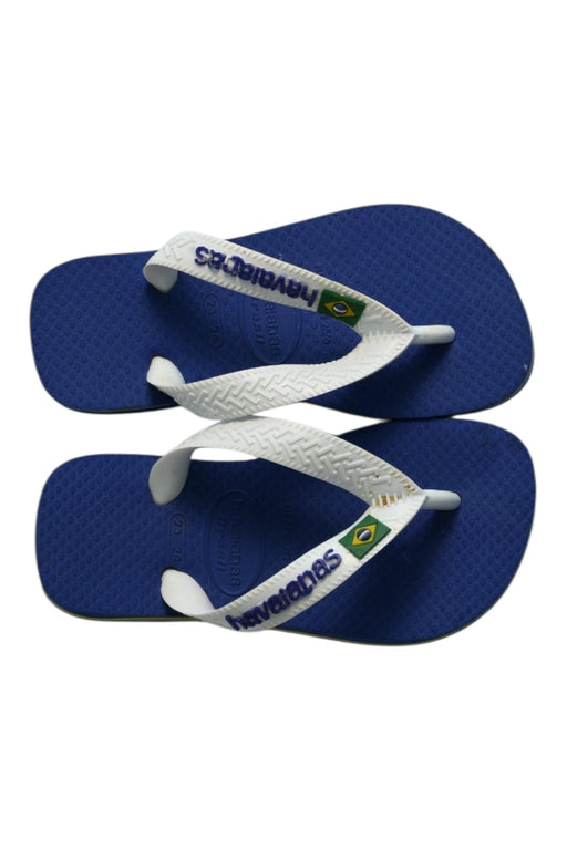 A Blue Flip Flops from Havaianas in size 3T for boy. (Back View)
