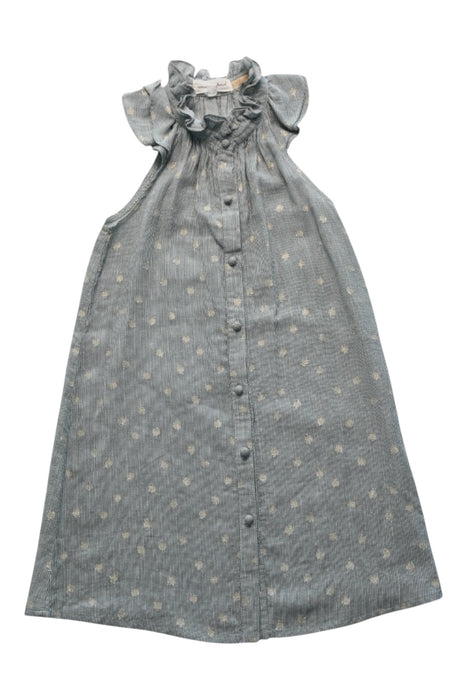 A Grey Sleeveless Dresses from Excuse My French in size 6T for girl. (Front View)