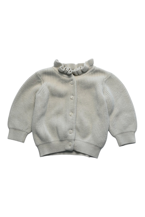A Grey Cardigans from Cyrillus in size 3-6M for girl. (Front View)