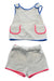 A White Shorts Sets from Jacadi in size 18-24M for girl. (Front View)