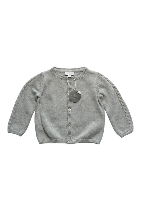 A Grey Cardigans from Mori in size 3-6M for girl. (Front View)