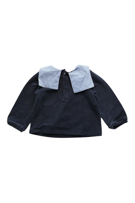 A Navy Long Sleeve Tops from Jacadi in size 12-18M for girl. (Back View)