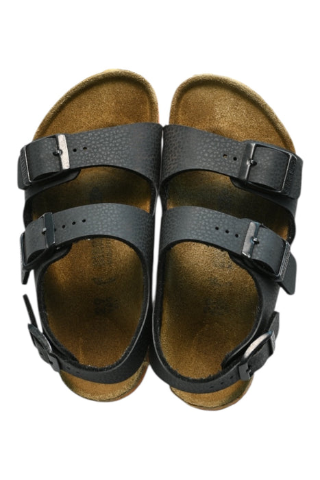 A Black Sandals from Birkenstock in size 5T for girl. (Back View)