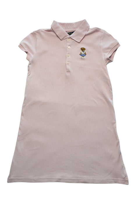 A Pink Short Sleeve Dresses from Polo Ralph Lauren in size 6T for girl. (Front View)