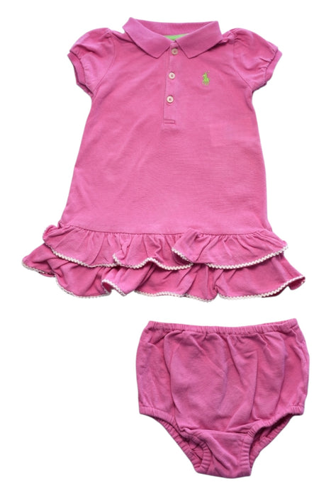 A Pink Dress Sets from Ralph Lauren in size 6-12M for girl. (Front View)