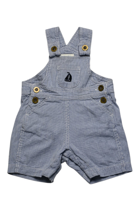 A Blue Overall Shorts from Jojo Maman Bébé in size 0-3M for boy. (Front View)
