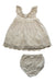 A Ivory Dress Sets from Mayoral in size 6-12M for girl. (Back View)