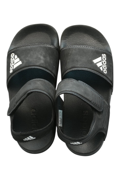 A Black Sandals from Adidas in size 7Y for boy. (Front View)