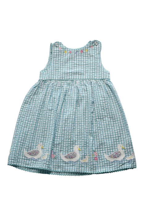 A Blue Sleeveless Dresses from Jojo Maman Bébé in size 4T for girl. (Front View)