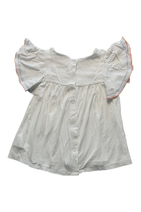 A White Short Sleeve Tops from Seed in size 4T for girl. (Back View)