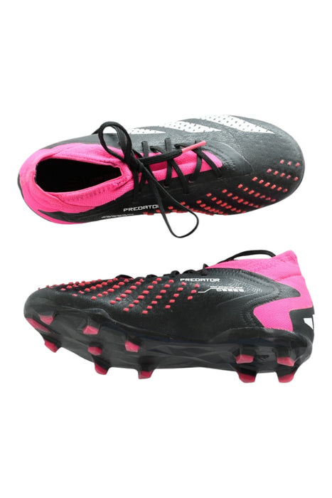 A Black Cleats/Soccer Shoes from Adidas in size 10Y for girl. (Back View)