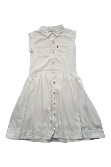 A White Sleeveless Dresses from Levi's in size 11Y for girl. (Front View)