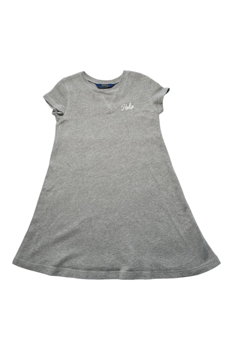 A Grey Short Sleeve Dresses from Polo Ralph Lauren in size 8Y for girl. (Front View)