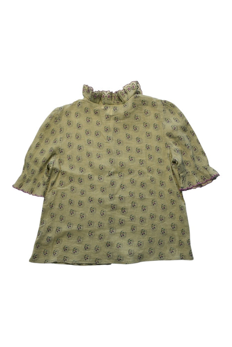 A Green Long Sleeve Shirts from Emile et Ida in size 10Y for girl. (Back View)