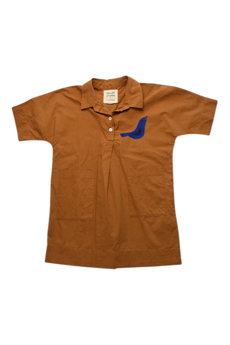 A Brown Short Sleeve Dresses from Chloe Stora x Monoprix in size 3T for girl. (Front View)