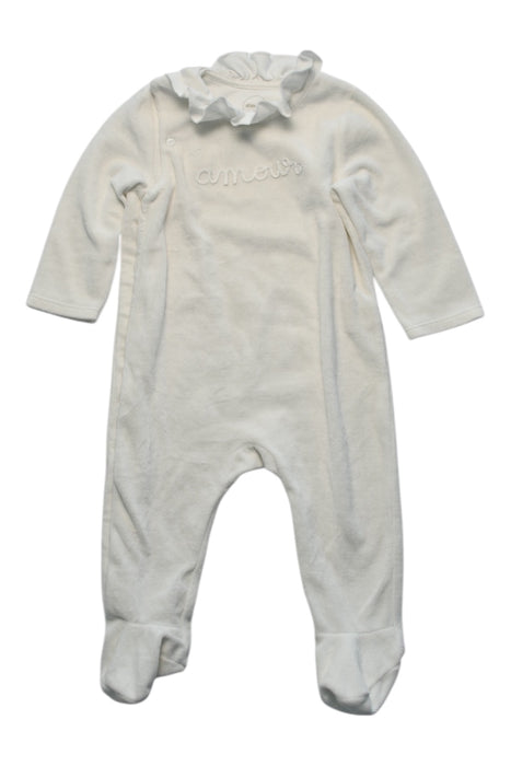 A White Onesies from Absorba in size 6-12M for girl. (Front View)