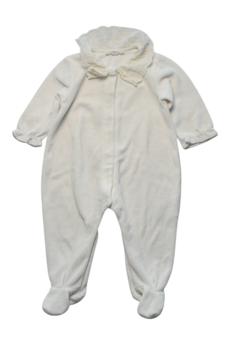 A White Onesies from Tartine et Chocolat in size 3-6M for girl. (Front View)