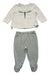 A Grey Pants Sets from Obaibi - Okaidi in size 6-12M for girl. (Front View)