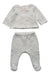 A White Pants Sets from Jacadi in size 3-6M for girl. (Front View)