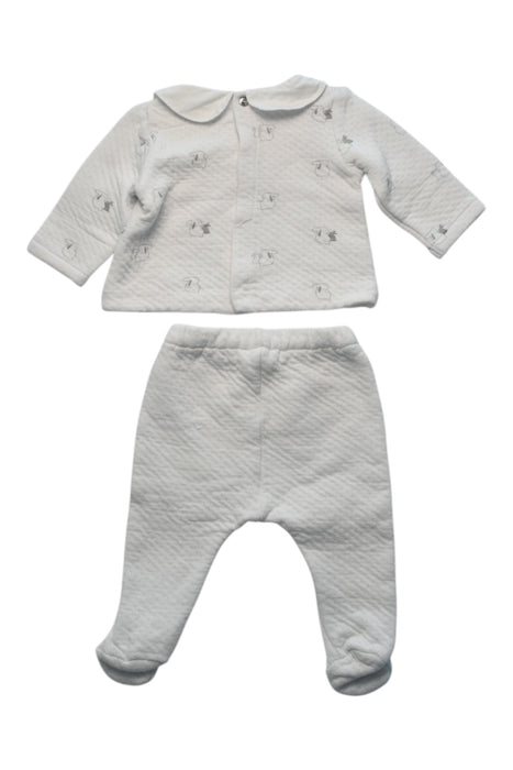 A White Pants Sets from Jacadi in size 3-6M for girl. (Back View)