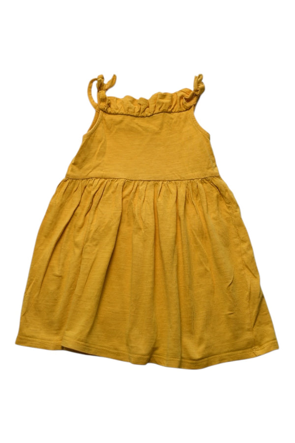 A Yellow Sleeveless Dresses from Vertbaudet in size 2T for girl. (Front View)