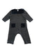 A Navy Long Sleeve Rompers from Petit Bateau in size 6-12M for boy. (Front View)