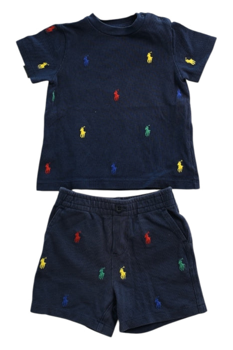 A Navy Shorts Sets from Ralph Lauren in size 6-12M for boy. (Front View)