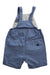 A Blue Overall Shorts from Petit Bateau in size 6-12M for boy. (Back View)