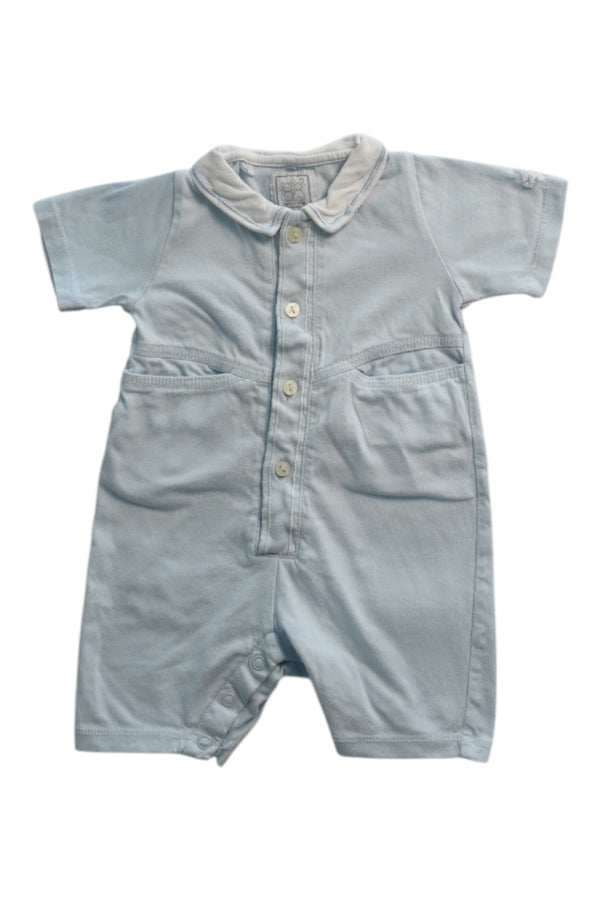 A Blue Short Sleeve Rompers from Emile et Rose in size 3-6M for boy. (Front View)
