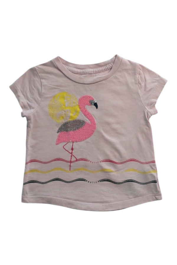 A Pink Short Sleeve T Shirts from Nautica in size 3T for girl. (Front View)