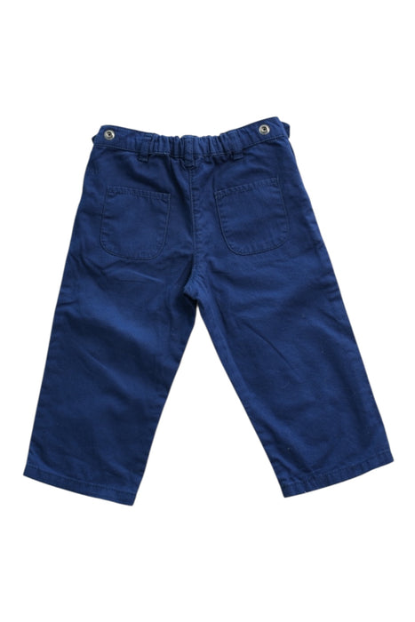 A Navy Casual Pants from Petit Bateau in size 6-12M for girl. (Back View)