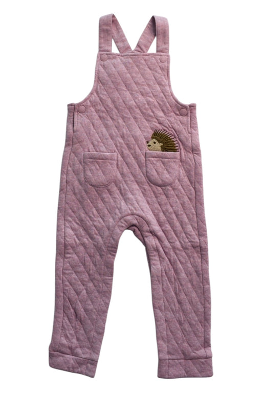 A Pink Long Overalls from Purebaby in size 12-18M for girl. (Front View)