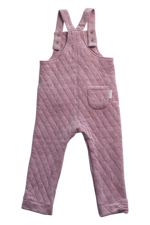 A Pink Long Overalls from Purebaby in size 12-18M for girl. (Back View)